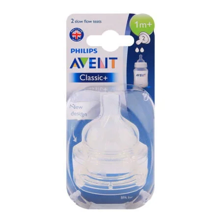 AVENT CLASSIC SILICONE TEAT PACK OF 2 (1M+)