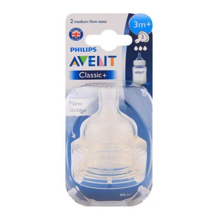 AVENT CLASSIC SILICONE TEAT PACK OF 2 (3M+)