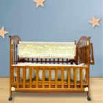 Wooden Cot Brown With Drawers And Organizer (Dark Brown)