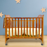 Wooden Cot Brown With Drawers And Organizer (Dark Brown)