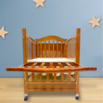 Wooden Cot Brown With Drawers And Organizer (Dark Brown)