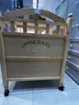 WOODEN COT WITH FANCY GRILL (LIGHT BIEGE)