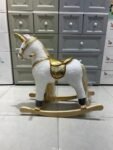 WOODEN ROCKING HORSE MOVING RIDE ON HORSE FOR KIDS (S).