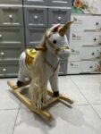 WOODEN ROCKING HORSE MOVING RIDE ON HORSE FOR KIDS (S).