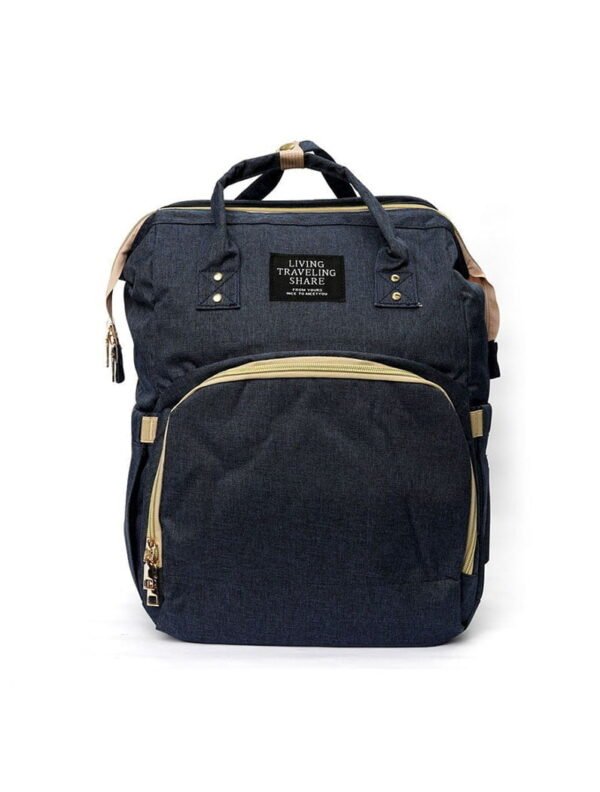 4in1 Multi-Purpose Baby Diapers Bag (Waterproof) With Portable Bed Navy Blue