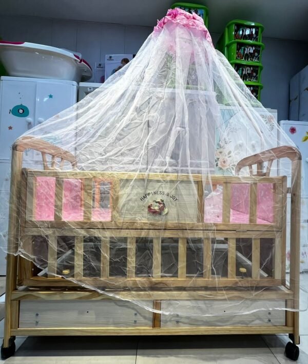 WOODEN COT 3 IN 1 (DIYAR COLOR )