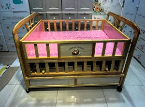 WOODEN COT 3 IN 1 (DIYAR COLOR )