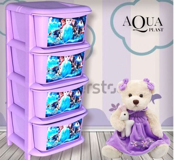 AQUAPLAST 4 LAYER STORAGE BOX STORAGE DECORATED PRINTED DRAWER CABINENT