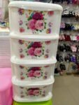 AQUAPLAST 4 LAYER STORAGE BOX STORAGE DECORATED PRINTED DRAWER CABINENT