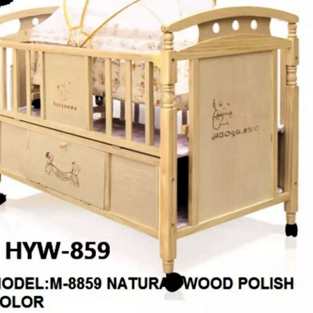 WOODRN COT WITH CURVEY