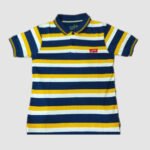 Ezifit Yellow High Quality Polo T-Shirt For Boys Strips Deisgn