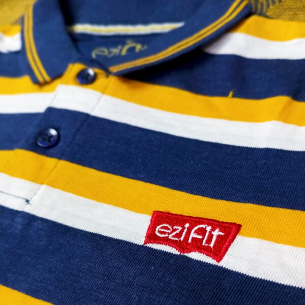 Ezifit Yellow High Quality Polo T-Shirt For Boys Strips Deisgn