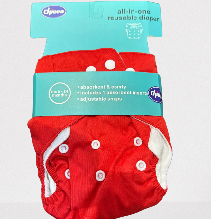 Baby Reusable Diapers Red ( 0 to 24 Months)