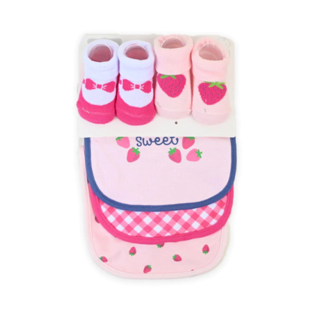 Hudson Baby Bibset With Socks 5 Piece