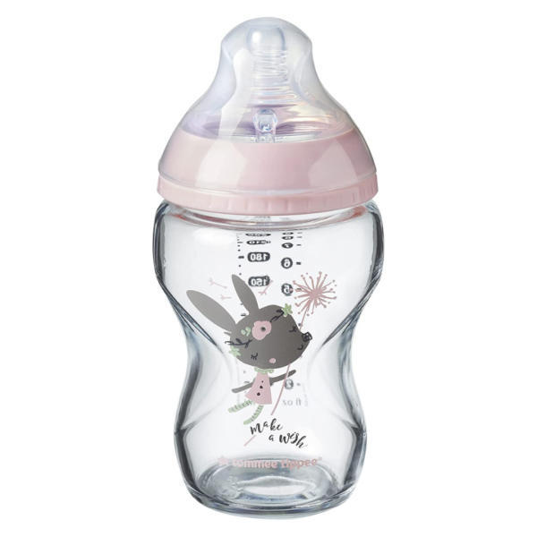 Tommee Tippee Closer to Nature Glass Bottle 250 ml - Pink