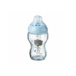 Tommee Tippee Glass Bottle Blue Decorated 250ml