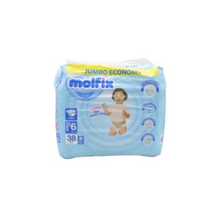 Molfix Diaper Jumbo Economy Pack Extra Large Size 6, 15+Kg 38 PCS