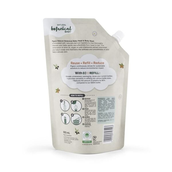 Pigeon Baby Head & Body Wash Refill 900ML