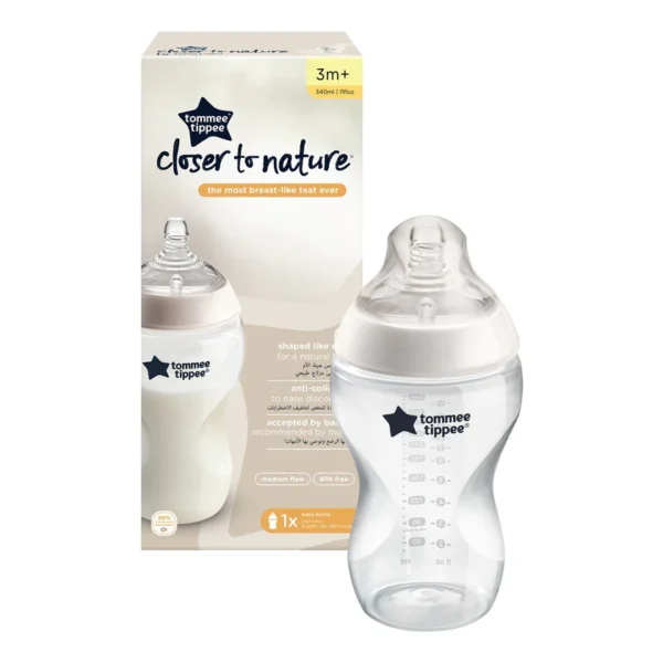 Tommee Tippee Closer To Nature Feeding Bottle, 340ml