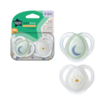 Tommee Tippee 0-6M Night Time Pacifier 2-PK
