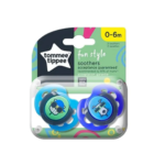 Tommee Tippee Fun Style Orthodontic Soothers 0-6 Months (2 Pack)