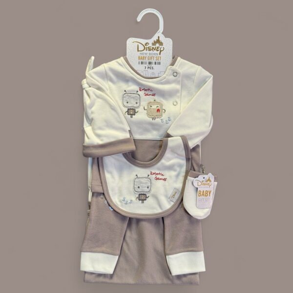 Disney Newborn Baby Starter Set 7pcs (White and Dark Grey)