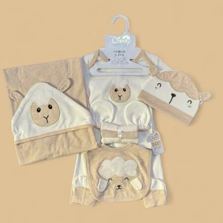 Disney Newborn Baby Starter Set 11pcs (Light Gray and Brown)