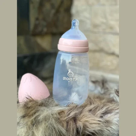 Roots Pink Wide-Neck Baby Bottle 310ML Large Size Nipple