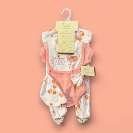 Little Duck Newborn Baby Starter Set 8pcs 3-6M (Pink and White)