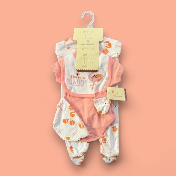 Little Duck Newborn Baby Starter Set 8pcs 3-6M (Pink and White)