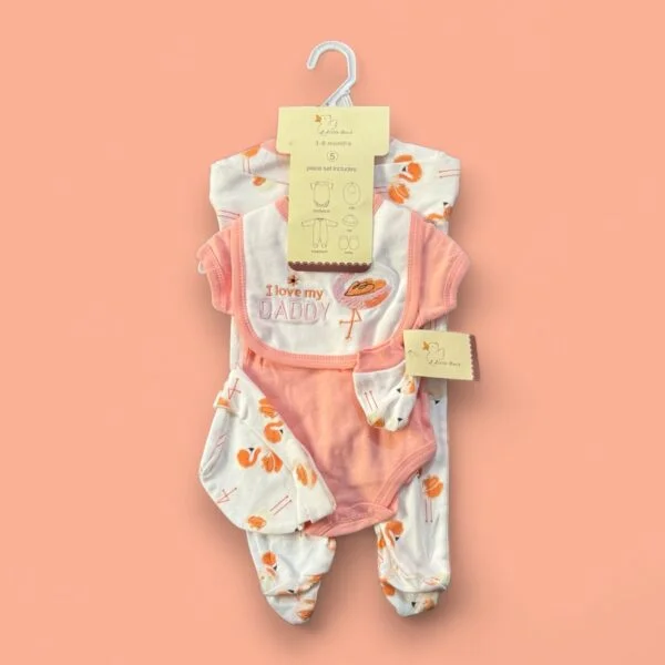 Little Duck Newborn Baby Starter Set 8pcs 3-6M (Pink and White)