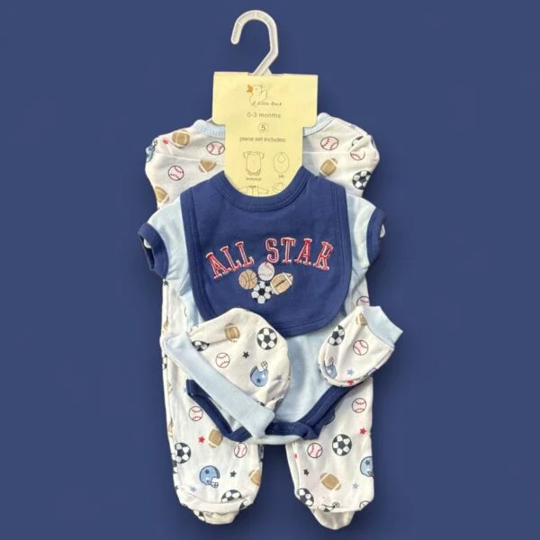 Little Duck Newborn Baby Starter Set 5pcs 0-3M (Blue)