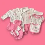 Little Duck Newborn Baby Starter Set 8pcs 3-6M (Pink and White)