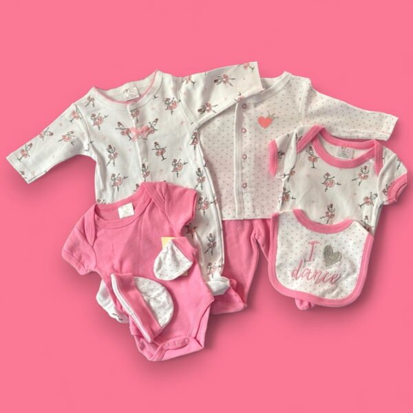Little Duck Newborn Baby Starter Set 8pcs 3-6M (Pink and White)