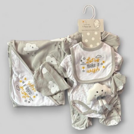 Little Duck Newborn Baby Starter Set 7pcs (White and Grey)