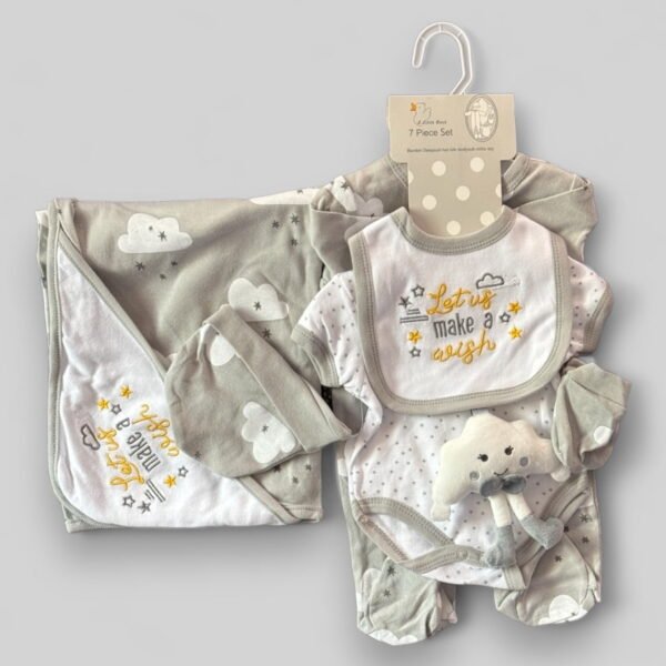 Little Duck Newborn Baby Starter Set 7pcs (White and Grey)