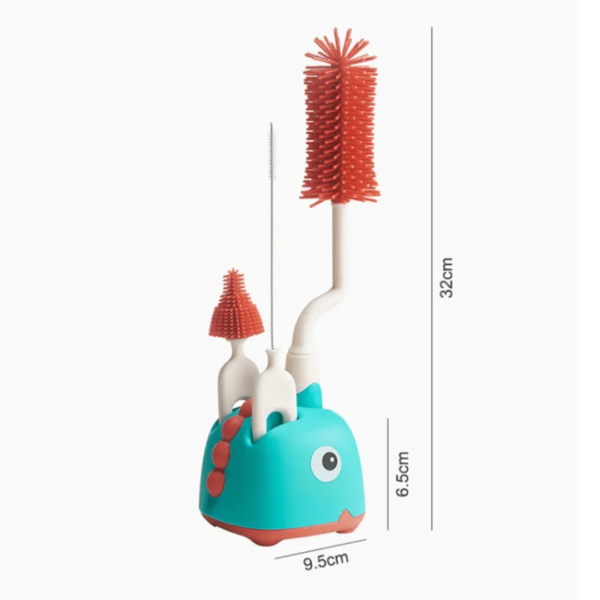 Dr Gym Silicone Brush for Bottles 360 Degree Rotation Baby Bottle Pacifier Cleaning Brush