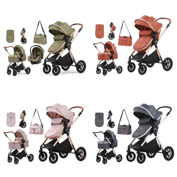 Kidilo Modern 3 in 1 Two Way Travel system Bassinet, Stroller and Carry cot HD-2