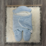 Romper Style Swaddle For Winter Blue