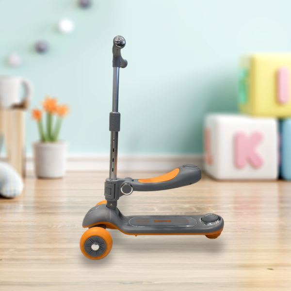 Foldable 2 in 1 Seater Scooter Black Metallic Grey