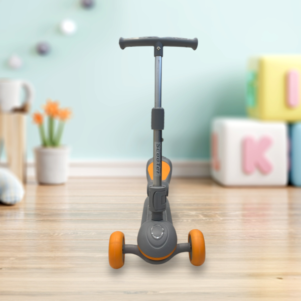 Foldable 2 in 1 Seater Scooter Black Metallic Grey