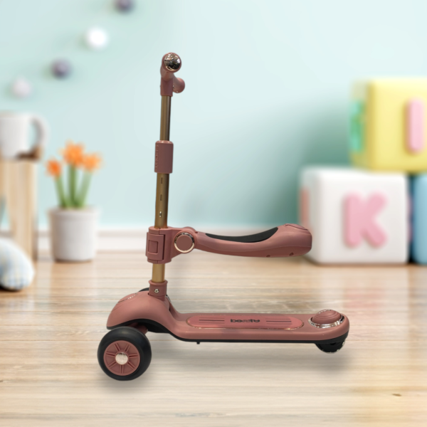 Foldable 2 in 1 Seater Scooter Black Brown