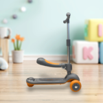 Foldable 2 in 1 Seater Scooter Black Metallic Grey