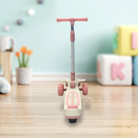 Foldable Scooter For Kids Black Beige Pink
