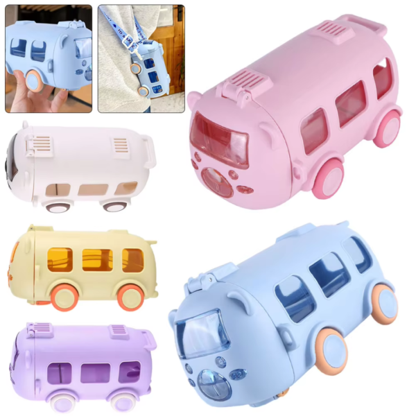 Bus Water Bottle - 500ml Cute Bus Water Bottle, Bpa Bus Water Cup