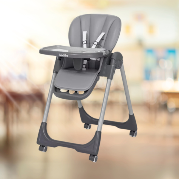 Kidilo Baby High Chair Foldable With Height & Seat Adjustable