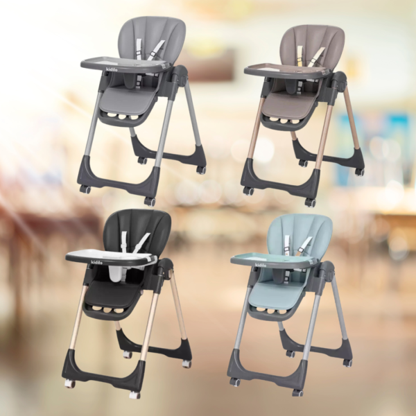 Kidilo Baby High Chair Foldable With Height & Seat Adjustable
