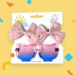 Vintage 2Pcs/ Kids Summer Bows Headband bear Sunglasses