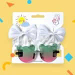 Vintage 2Pcs/ Kids Summer Bows Headband bear Sunglasses