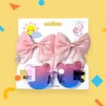 Vintage 2Pcs/ Kids Summer Bows Headband bear Sunglasses